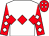 White, red triple diamond, red sleeves, white diamonds, red cap, white diamonds (G Kelly)