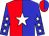 Red and blue halves, white star, white stars on blue sleeves (Bad Boy Racing Llc)