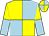 Light blue & yellow quartered, halved sleeves, quartered cap (Just Emms Syndicate)