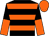 Black, orange hoops, halved sleeves, orange cap (Mr M E Tucker)