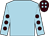 Light blue, brown spots on sleeves, brown cap, light blue spots (Mr J P Selby)