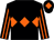 Black, orange triple diamond, striped sleeves and diamond on cap (Farm Fencing And West Racing)