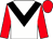 White, black chevron, red sleeves and cap (The Champagne Party)