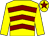 Yellow, maroon chevrons, yellow sleeves, yellow cap, maroon star (Craig Farm Syndicate,percy,palmer,grah)