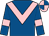 Royal blue, pink chevron, pink armlet, quartered cap (W N Cotter & R W Cotter)