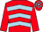 Red, light blue chevrons, red sleeves, hooped cap (Mrs S Johnson)