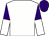 White, purple and white halved sleeves, purple cap (The Greenacre Partnership)