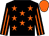 Black, orange stars, striped sleeves, orange cap (Mr R Krzywicki & Mrs A Frost)