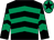 Black & emerald green chevrons, emerald green cap, black star (Galaxy Horse Racing Syndicate)