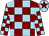 Maroon & light blue check, light blue cap, maroon star (Easy Come Easy Go Syndicate)