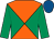 Emerald green & orange diabolo, emerald green sleeves, royal blue cap (John Twomey)
