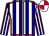 Navy blue, white stripes, scarlet seams, scarlet and white quartered cap (Kevin Prendergast)