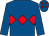 Royal blue, red triple diamond, red diamonds on cap (John M Keogh)
