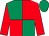 Emerald green and red (quartered), red sleeves, emerald green cap (Mrs Pam Pengelly)