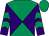 Emerald green and purple diabolo, purple and emerald green chevrons on sleeves, emerald green cap (Mr Frederick Joseph Butler)