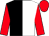 Black and white (halved), red sleeves and cap (The Stewart Family)