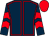 Dark blue, red seams, chevrons on sleeves, red cap (Cracker Syndicate)