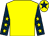 Yellow, dark blue sleeves, yellow stars, yellow cap, dark blue star (Mr Abdulla Al Mansoori)