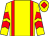 Yellow, red braces, chevrons on sleeves, yellow cap, red diamond (Mr Peter Ridgers)