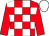 RED and WHITE check, RED sleeves, WHITE cap (Davood Vakil Gilani 1)