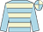 Light blue, beige hoops, light blue sleeves, quartered cap (Mr E B De Giles)