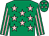 Emerald green, pink stars, striped sleeves and stars on cap (Mr G J Plimley)