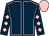 Dark blue, pink seams, diamonds on sleeves, pink cap (Mr Richard Howard & Mr Ben Howard)