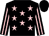 Black, pink stars, striped sleeves, black cap (Mr G Molen)