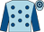 Light blue, royal blue spots and sleeves, hooped cap (Carl Hinchy And Mark Scott)
