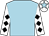 LIGHT BLUE, WHITE sleeves, BLACK diamonds, WHITE cap, LIGHT BLUE star (Threes Company)