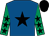 Royal blue, black star, emerald green sleeves, black stars, black cap (Mr Ian Lawrence)