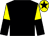 Black, yellow and black halved sleeves, yellow cap, black star (Mr Mohamed Saeed Al Shahi)