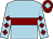Light blue, maroon hoop, diamonds on sleeves, maroon cap, light blue diamond (The Gill Brothers)