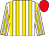 White and gold stripes, red cap (Gardie Grissell & Mrs E A Lynch)