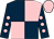 Dark blue and pink (quartered), dark blue sleeves, pink spots and cap (Mrs Anthea Williams & Partner)
