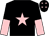 Black, pink star, halved sleeves and stars on cap (A Turton, Rob Massheder, A Rhodes & 1)