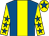 Royal blue, yellow stripe, yellow sleeves, royal blue stars, yellow cap, royal blue star (The Howaboutrightnow Partnership)