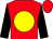 Red, yellow disc, black sleeves, red cap (Cranky Corner Syndicate)