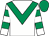 White, emerald green chevron, hooped sleeves, emerald green cap (John Joyce)