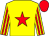 Yellow, red star, striped sleeves, red cap (Sun Bloodstock Racing Limited)
