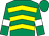 Emerald green, yellow chevrons, emerald green sleeves, white armlets, emerald green cap (Mr J S Moore)