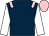 Dark blue, pink epaulets, white sleeves, pink cap (Miss Susanna Ballinger)
