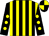 Black and yellow stripes, black sleeves, yellow spots, quartered cap (Rob Emmanuelle, Lynn Cullimore & Partn)