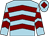 Light blue, maroon chevrons, light blue cap, maroon diamond (Asd Contracts Ltd)