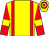 Yellow, red braces, red sleeves, yellow armlets, yellow and red hooped cap (Peter Beadles)