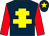 Dark blue, yellow cross of lorraine, red sleeves, dark blue cap, yellow star (The Ridgeway Racing For Fun Partnershi)