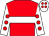 Red, white hoop, white sleeves, red spots, white cap, red spots (Mr Dave Carter)