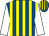 Royal blue and yellow stripes, white sleeves (Hogarth Racing)