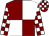 Maroon and white (quartered), checked sleeves and cap (GDM Partnership)