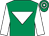 Emerald green, white inverted triangle & sleeves, hooped cap (Darragh Corrigan)